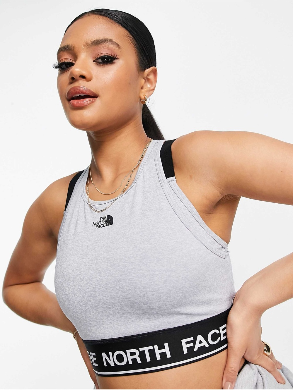 The North Face Tech Tank sports bra in grey